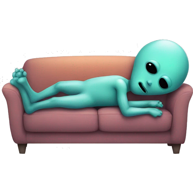 Alien is sleeping on the couch  emoji