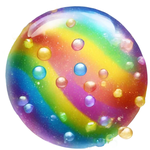 Rainbow sparkly bubbles emoji