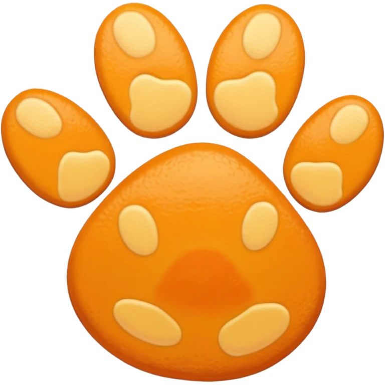 a very light pale pastel yellowy orange pawprint emoji