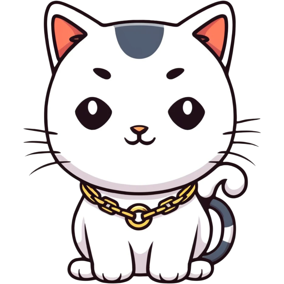 baddie cat with gold chain emoji