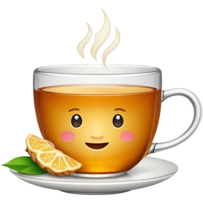 cup of tea with ginger root emoji