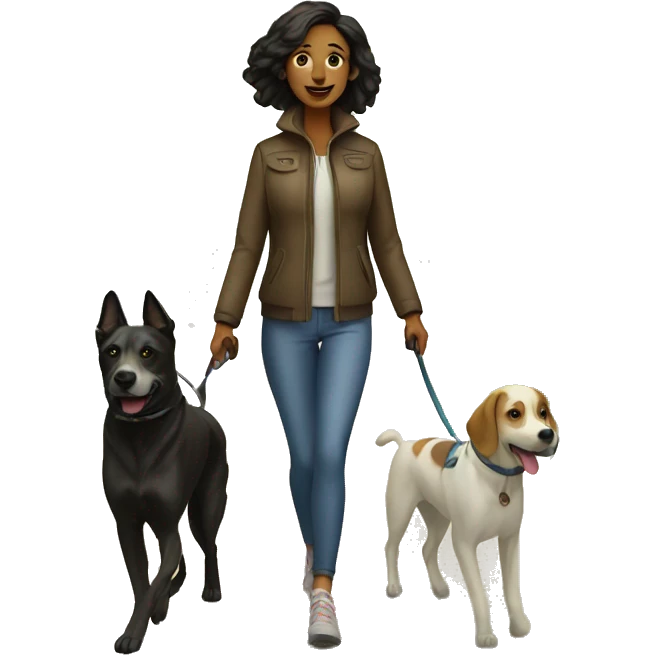 Walk with dogs woman emoji