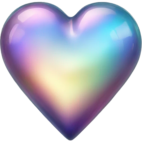 Iridescent glass heart emoji