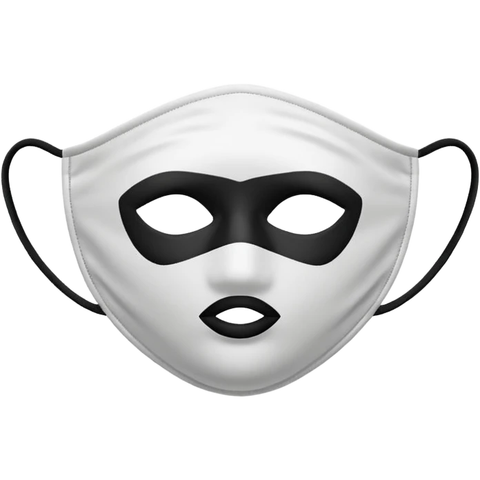 All black face mask with a white triangle  emoji