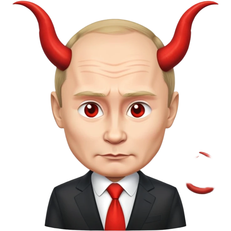 Putin with devil horns and tail emoji