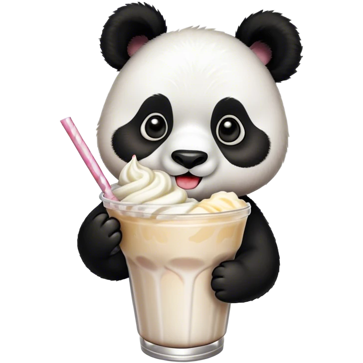 Panda drinking a milkshake  emoji