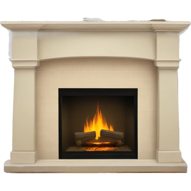 Light beige fireplace mantle  emoji