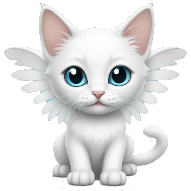 White kitten with wings  emoji