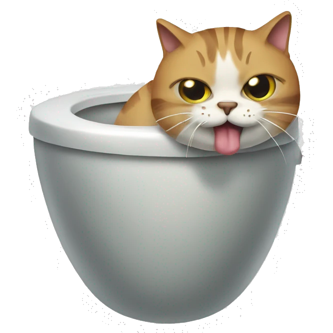 Cat throwing up in toilet emoji