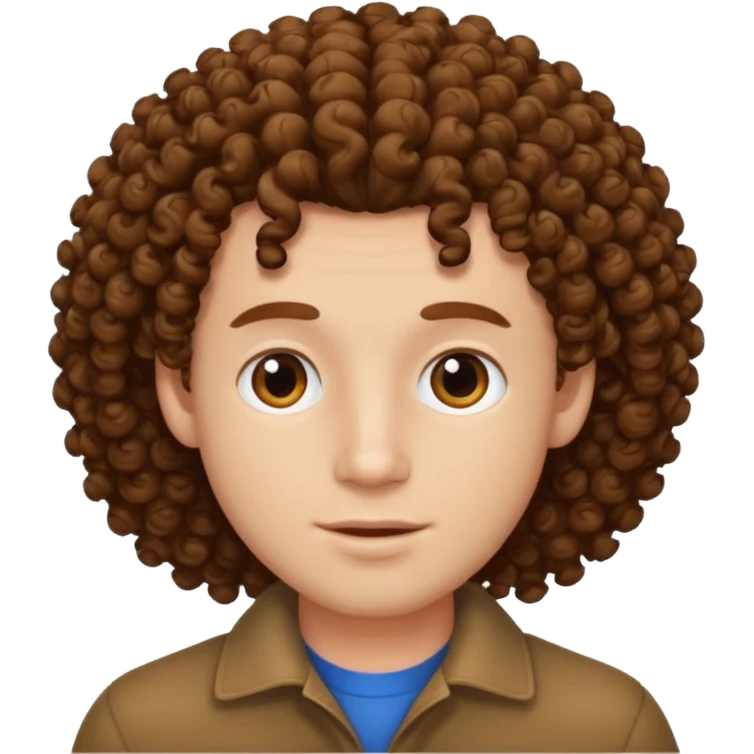 homme blanc brun avec cheveux frisés emoji