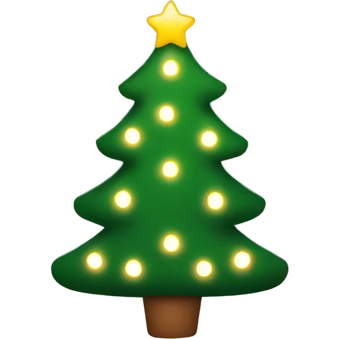 Christmas tree with white lights emoji