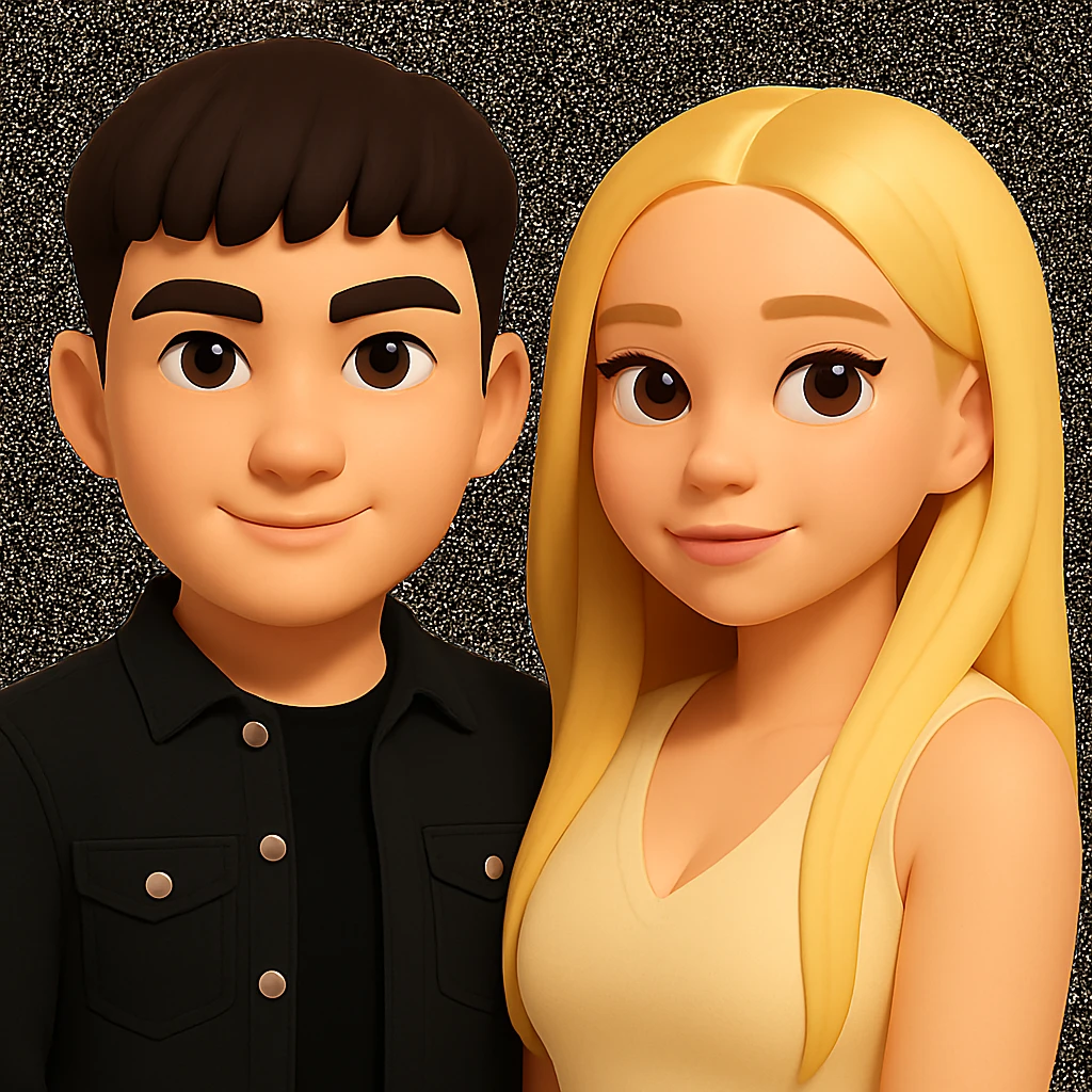 Slightly increase the volume of the upper body of the girl and shift her slightly to the right, preserving the style of the original image. emoji