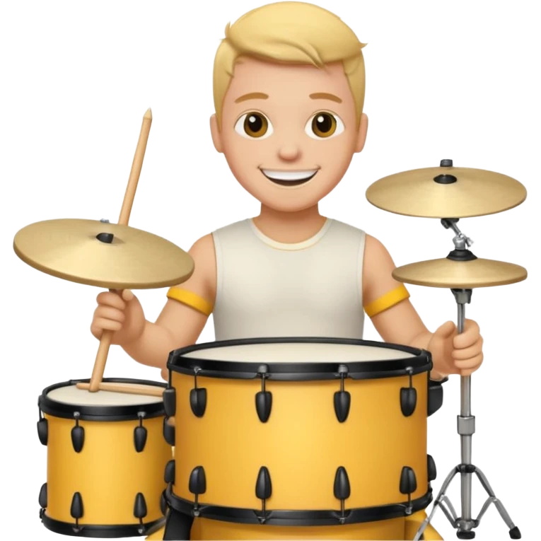 yellow drummer at drum kit emoji
