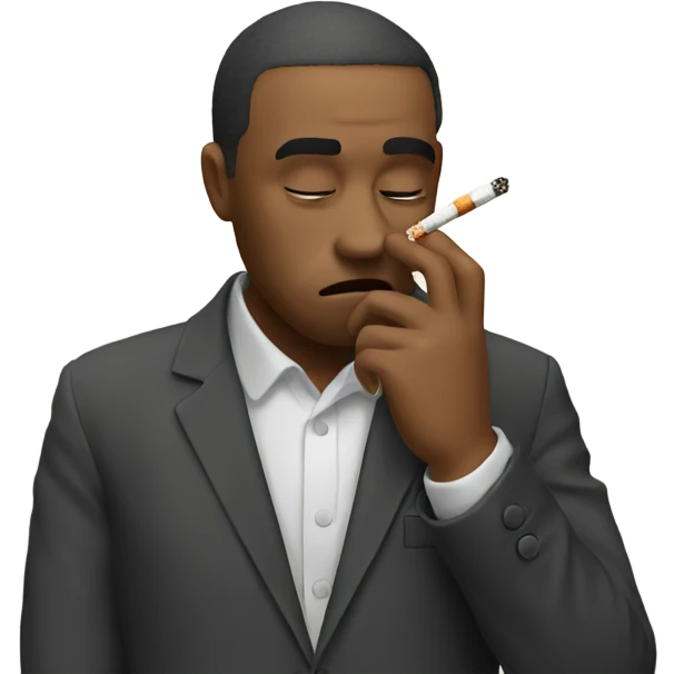 Stressed emoji with cigarette  emoji