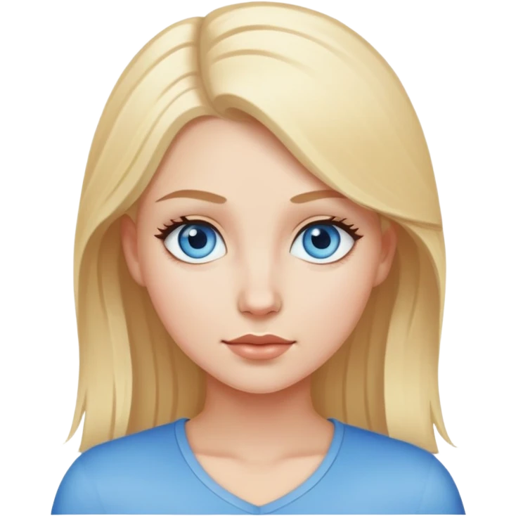 white girl with blonde hair and blue eyes emoji