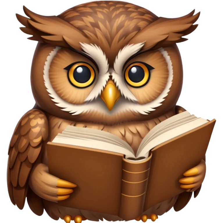 Owl with book emoji