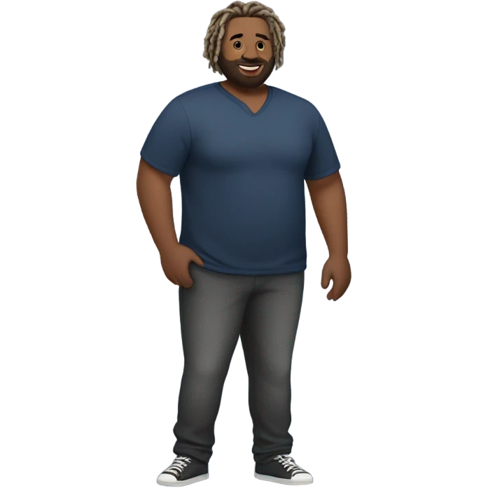 plus size man with short locs full body emoji