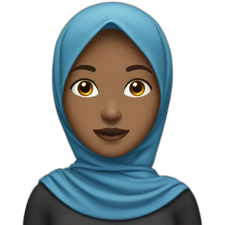 Girl with blue hijab emoji