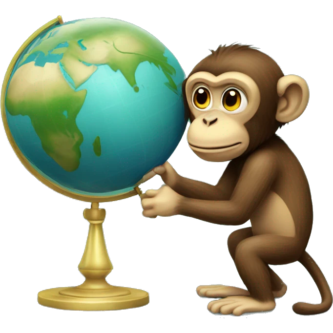 monkey with an globe emoji