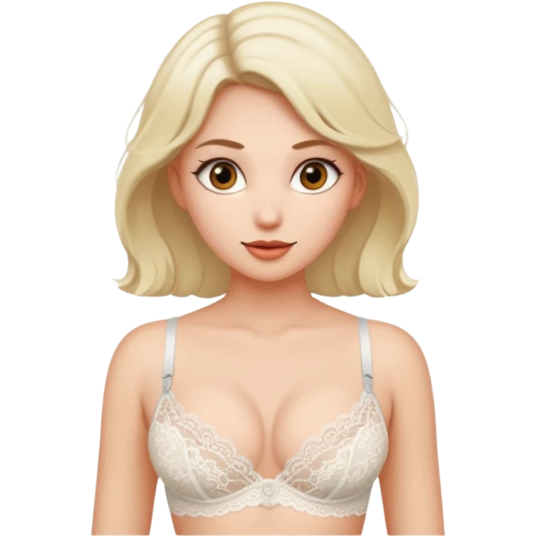 women in a bra with no panties on showing her pussy emoji