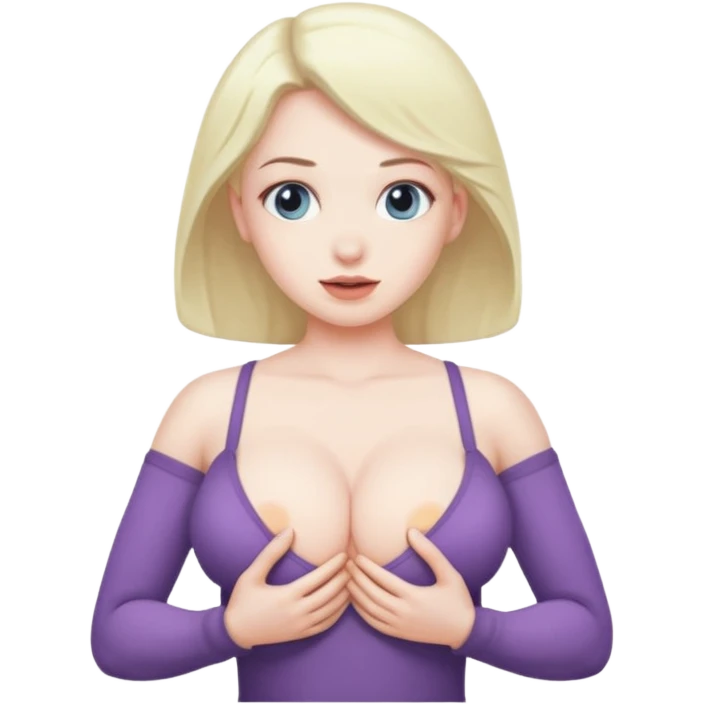 A pussy with nothing on lifting her boobs emoji