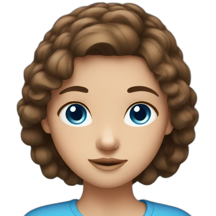 brown hair girl with blue eyes emoji