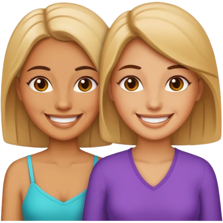 2 woman with tities out emoji