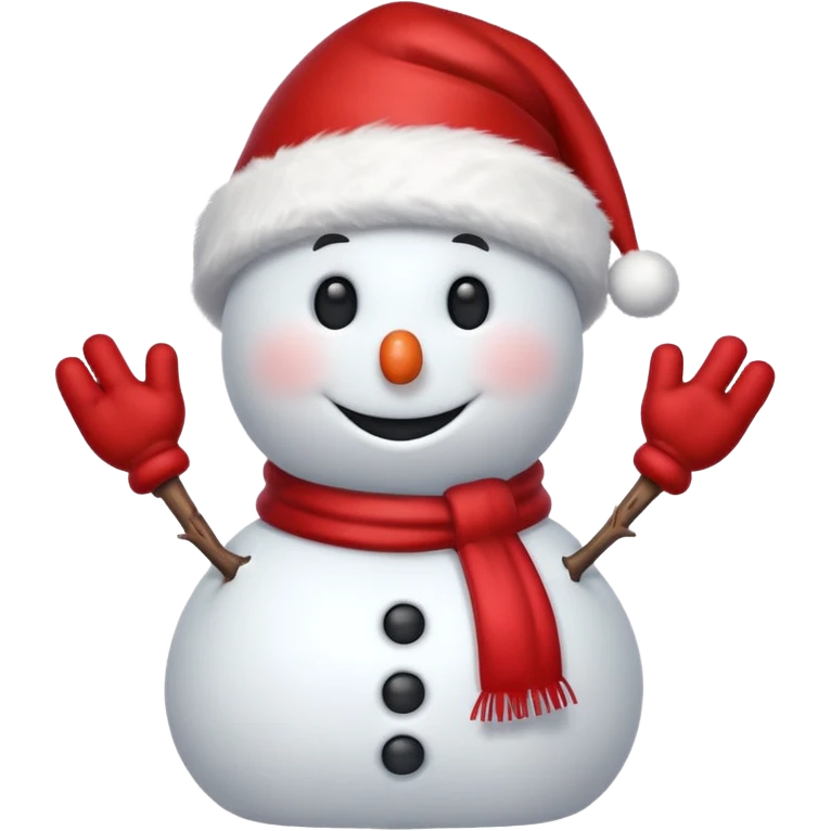 snowman wearing red hat of santa claus emoji