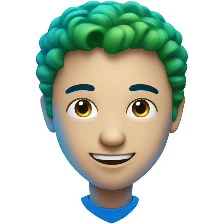 Heart that outer parts are blue and color changes gradient to green in the middle emoji