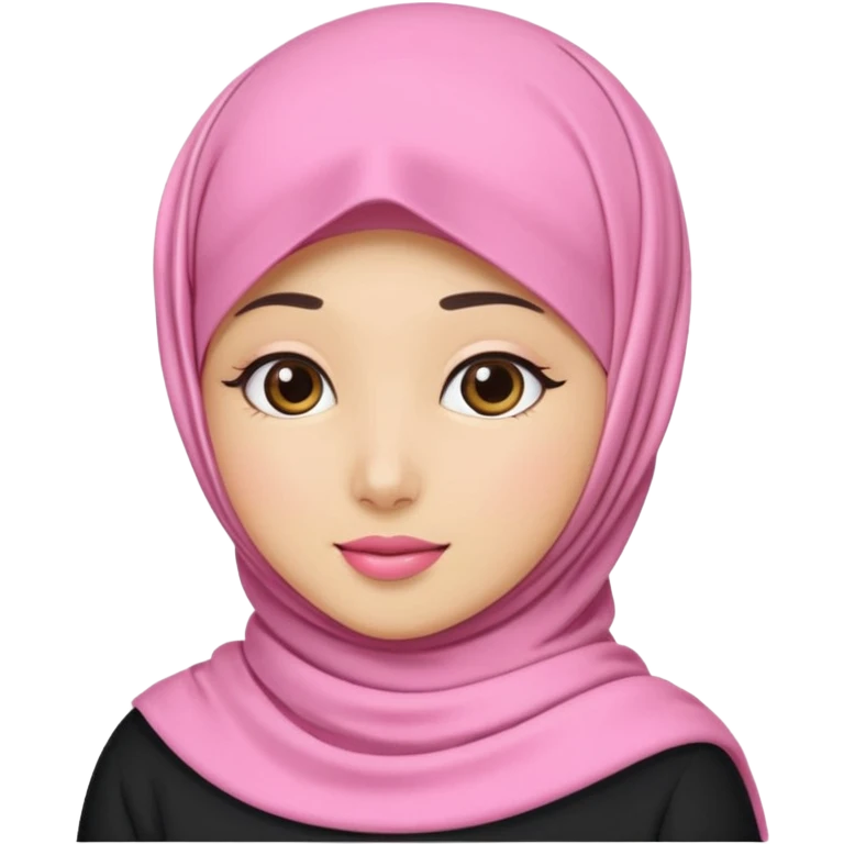 wanita hijab pink lagi cuci muka emoji