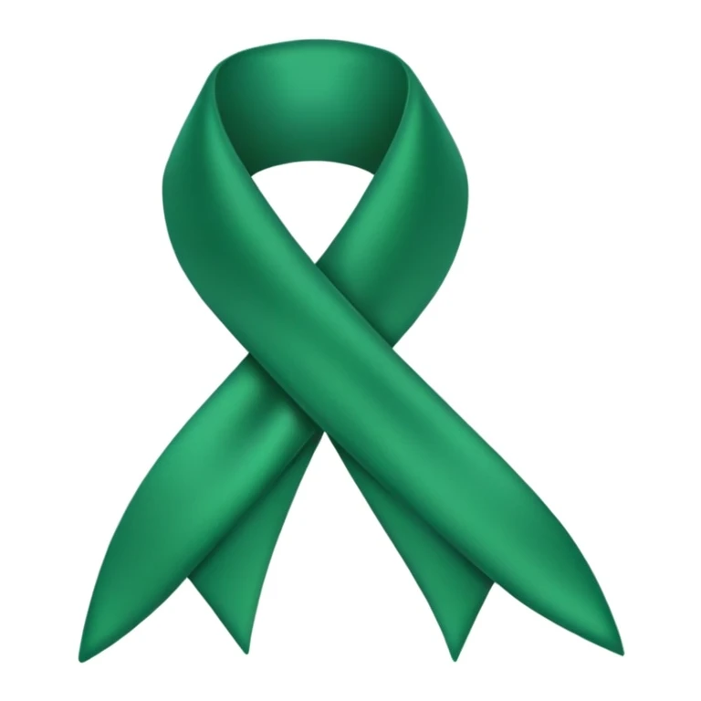 Green cancer ribbon emoji  emoji