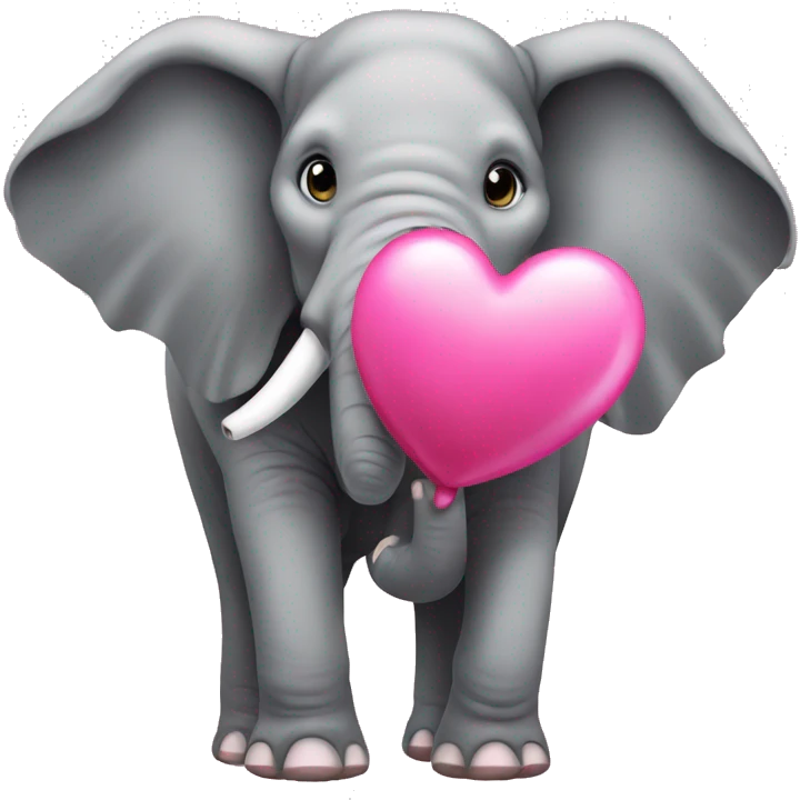 Elephant blowing a pink heart emoji
