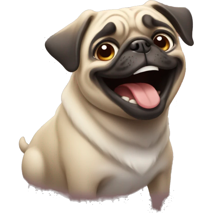 Pug laughs  emoji