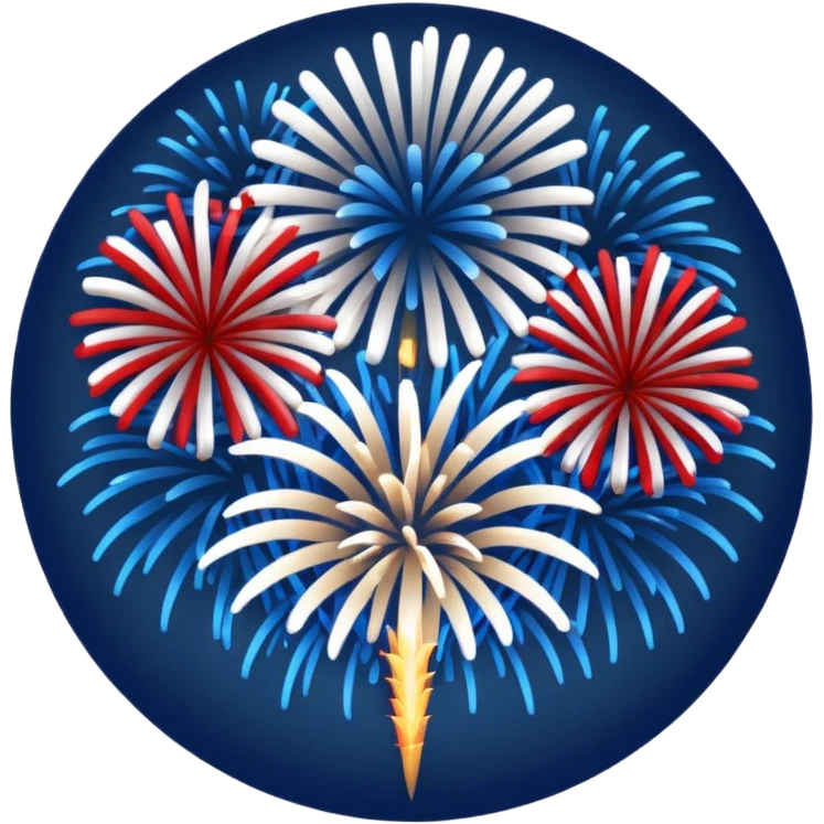 Red white and blue Fireworks exploding  emoji