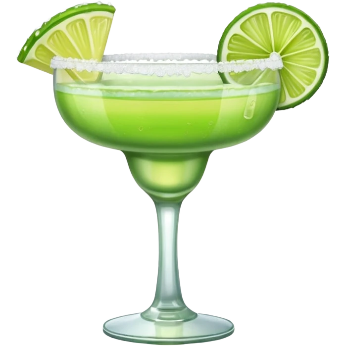 Margarita – glass with salted rim, lime wedge emoji
