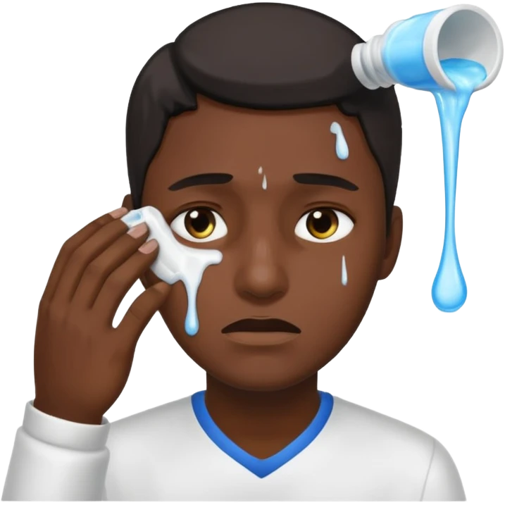 Emoji pouring bleach on his eyes emoji