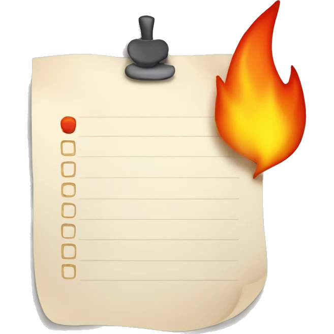 task list on fire emoji