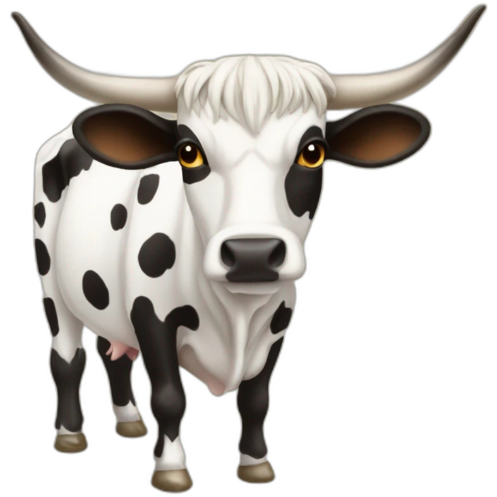 SPECKLED LONGHORN COW LONG LONG LONG emoji