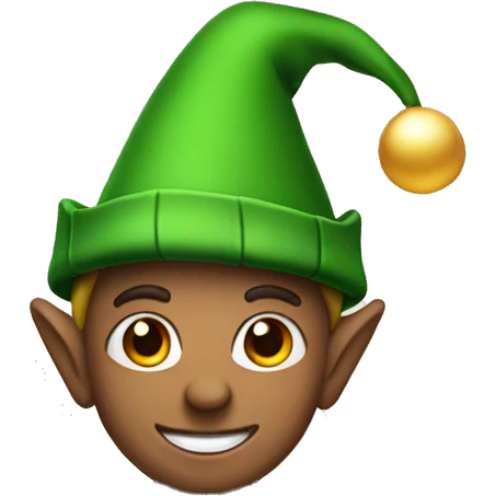 Christmas elf with a green hat emoji