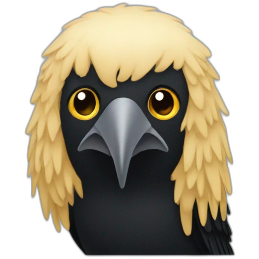 crow with blond hair emoji