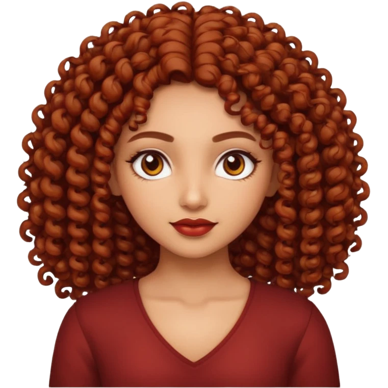 A stunning Indian light skinned girl w brown red 3a curls emoji
