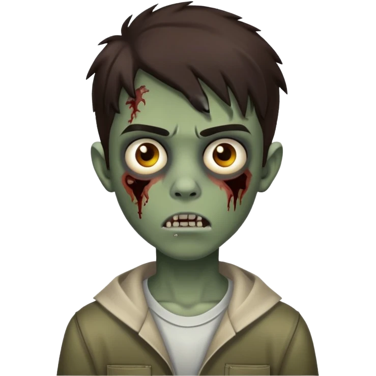 boy zombie teen with dark brown hair medium emoji