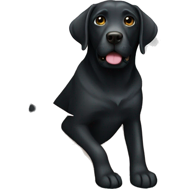 Dark Labrador with a Box emoji