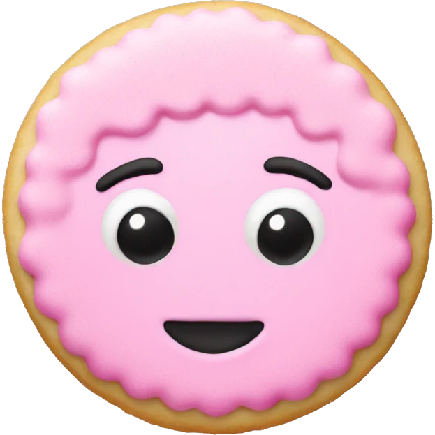 Holiday pink frosted sugar cookie emoji