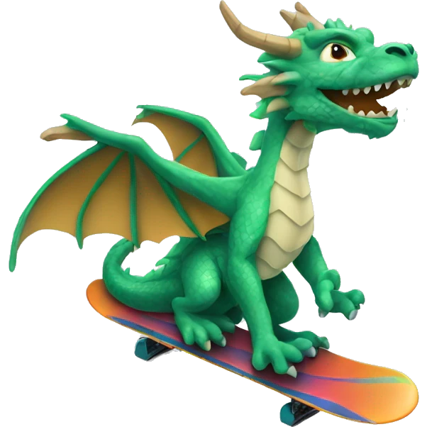 jade dragon with snowboard emoji
