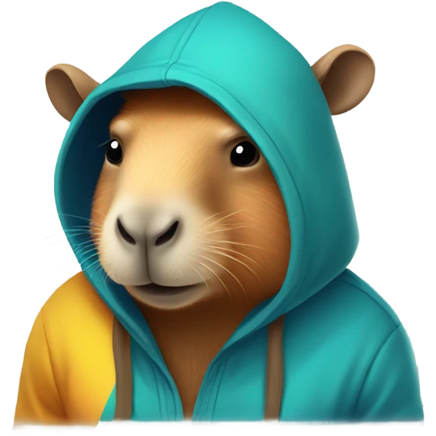 Capybara in a hoodie ￼ emoji
