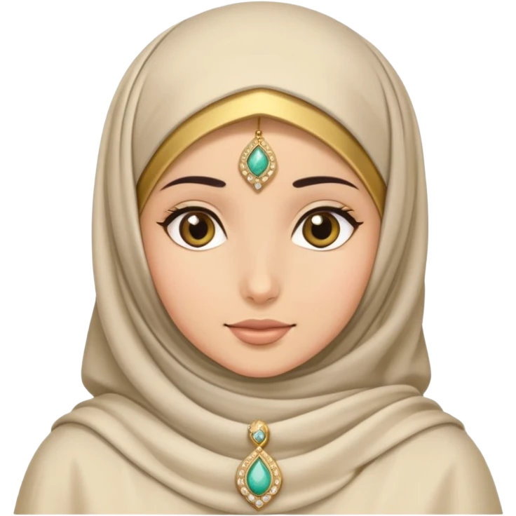 Arab girl in a hijab, she's wearing gold jewelry and a nikab emoji