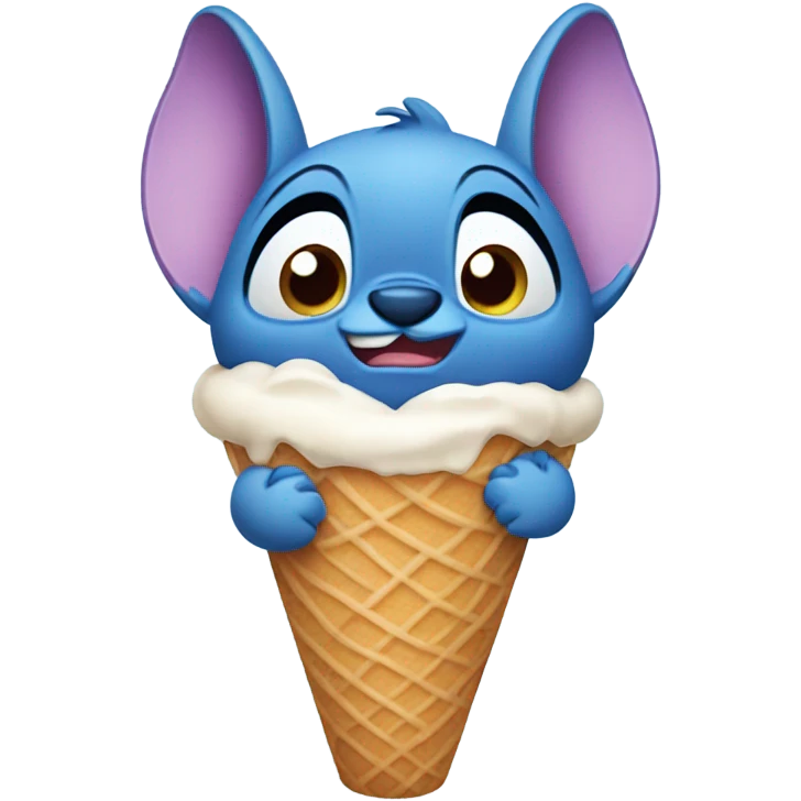 Stitch character with ice cream emoji