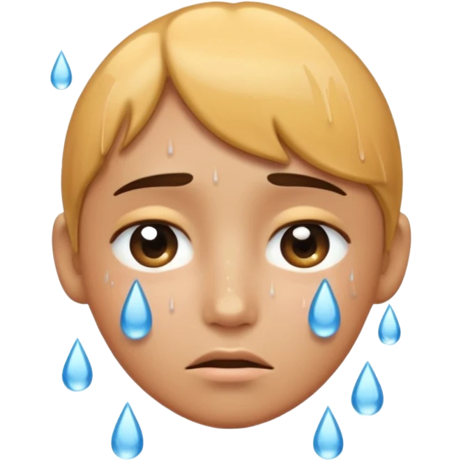 face with a single tear, rain falling emoji