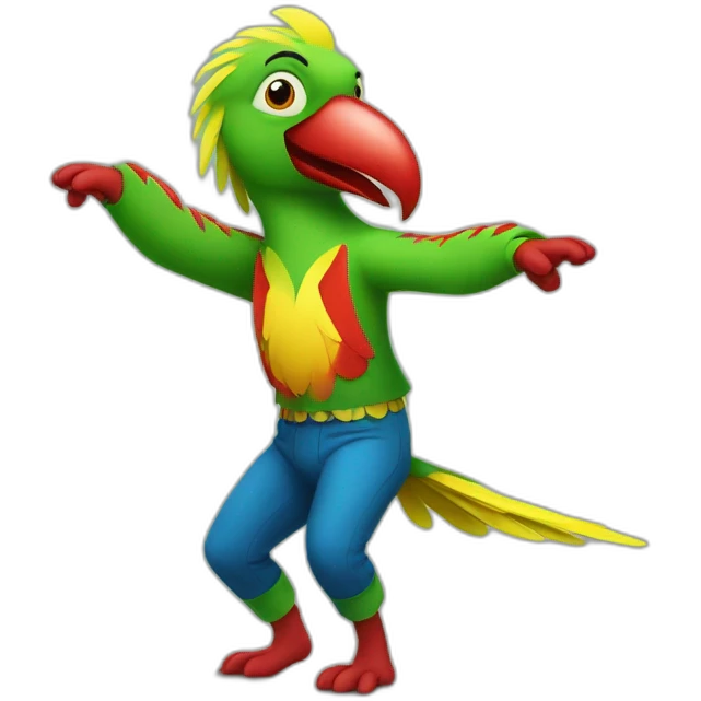 Adriaan as a dancing parrot emoji